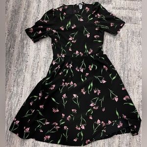 H&M Black Floral Dress